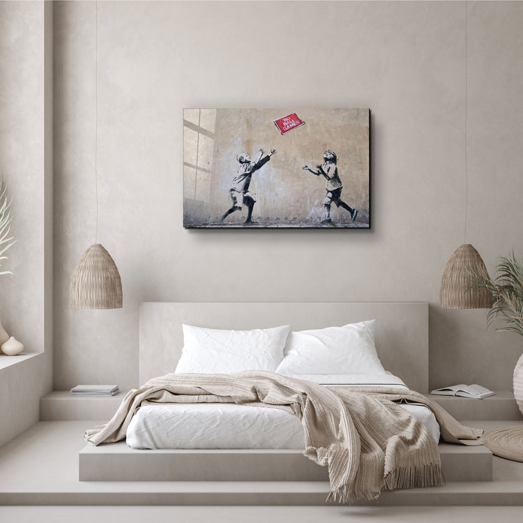 ・"Banksy - No Ball Games"・Glass Wall Art | Artdesigna Glass Printing Wall Arts.