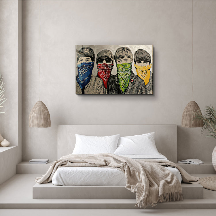 ・"Banksy - Beatles"・Glass Wall Art | Artdesigna Glass Printing Wall Arts.