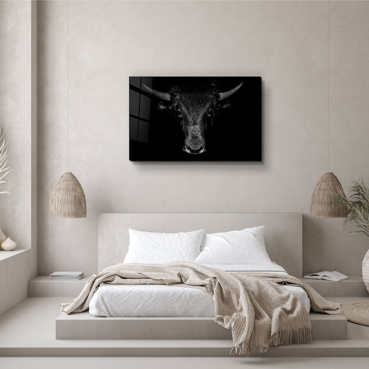 ・"The Bull"・Glass Wall Art | Artdesigna Glass Printing Wall Arts.