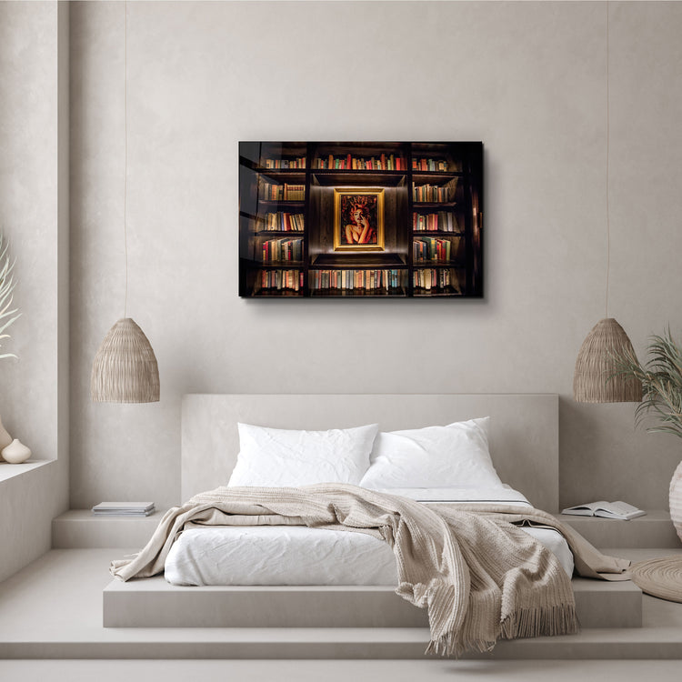 ・"A Small Library"・GLASS WALL ART | Artdesigna Glass Printing Wall Arts.