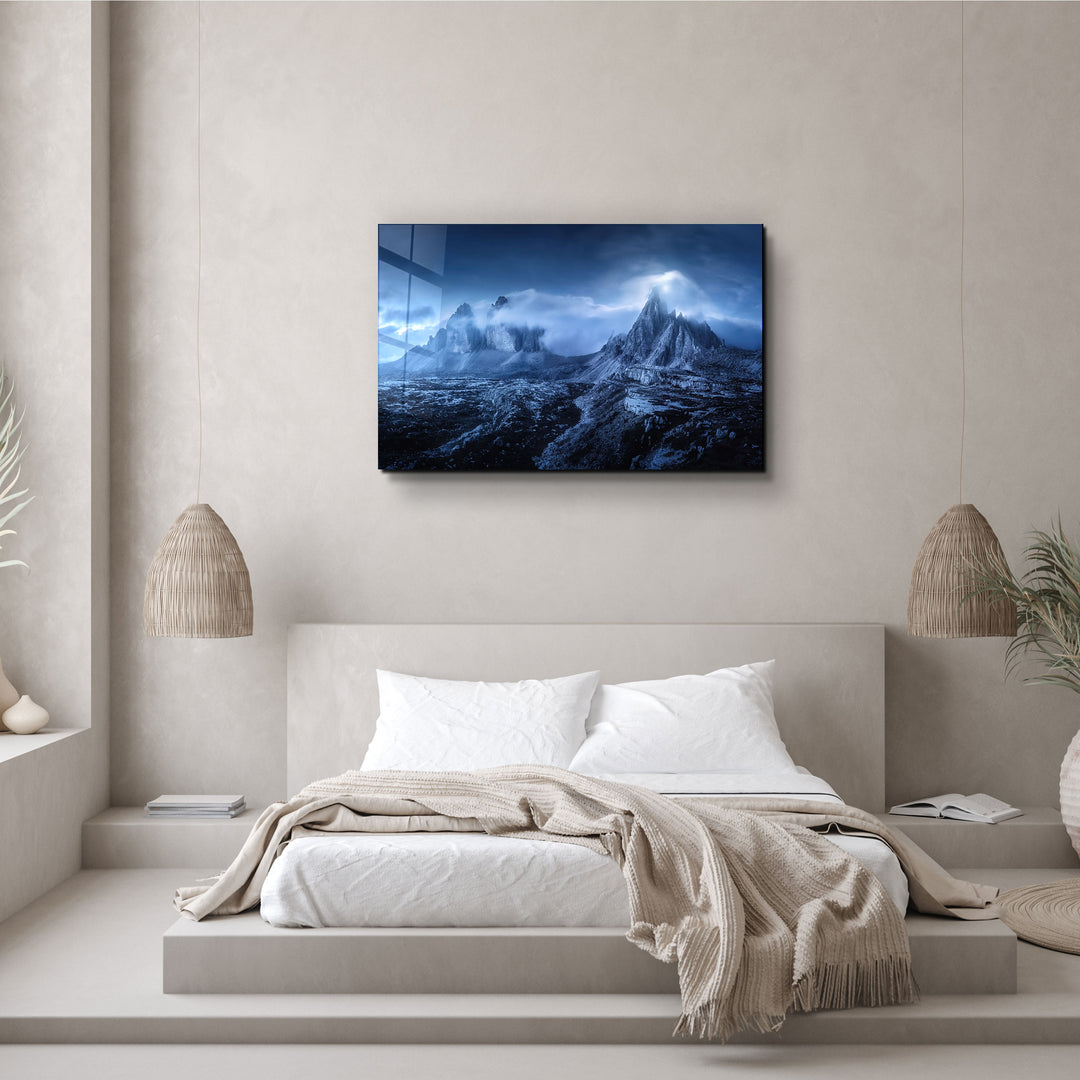 ・"Foggy Mountains"・GLASS WALL ART | Artdesigna Glass Printing Wall Arts.