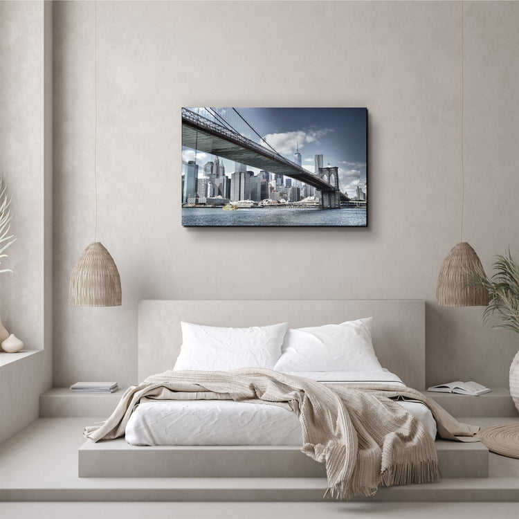 ・"Brooklyn Bridge"・Glass Wall Art | Artdesigna Glass Printing Wall Arts.