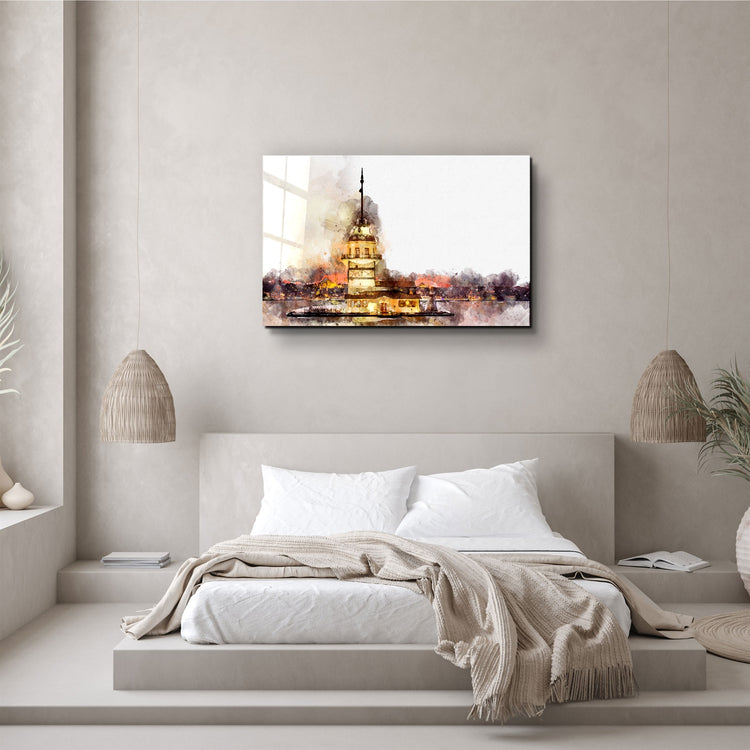 ・"Maiden's Tower"・Glass Wall Art | Artdesigna Glass Printing Wall Arts.