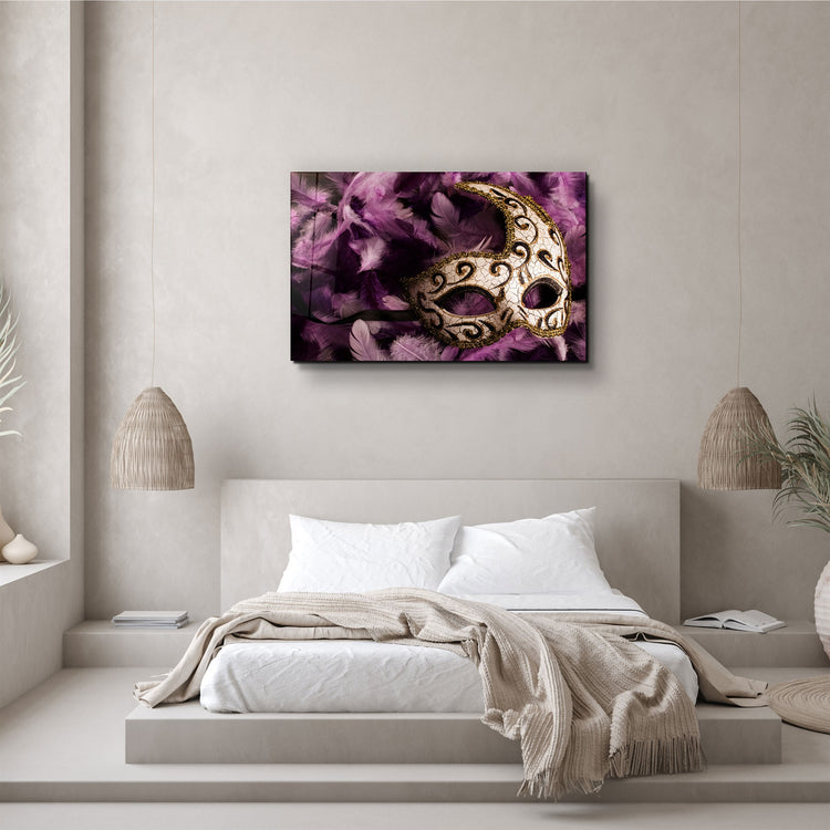 ・"Venetian Mask"・Glass Wall Art | Artdesigna Glass Printing Wall Arts.