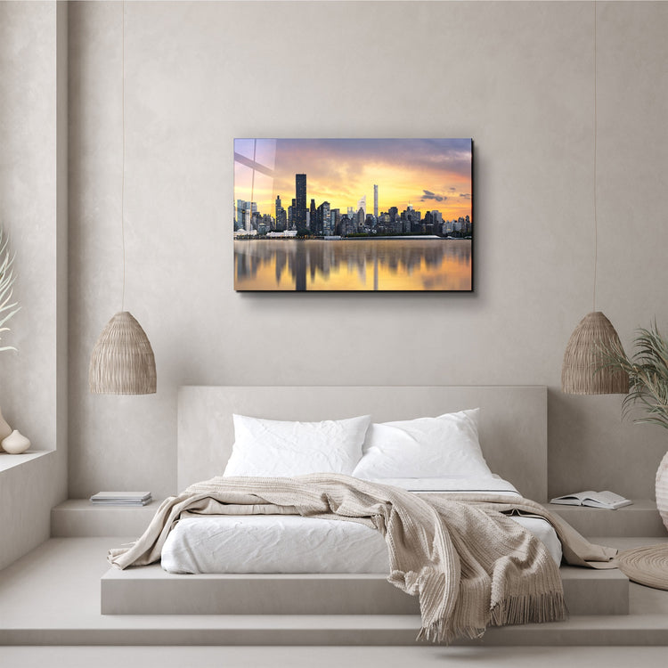 ・"Downtown"・Glass Wall Art | Artdesigna Glass Printing Wall Arts.