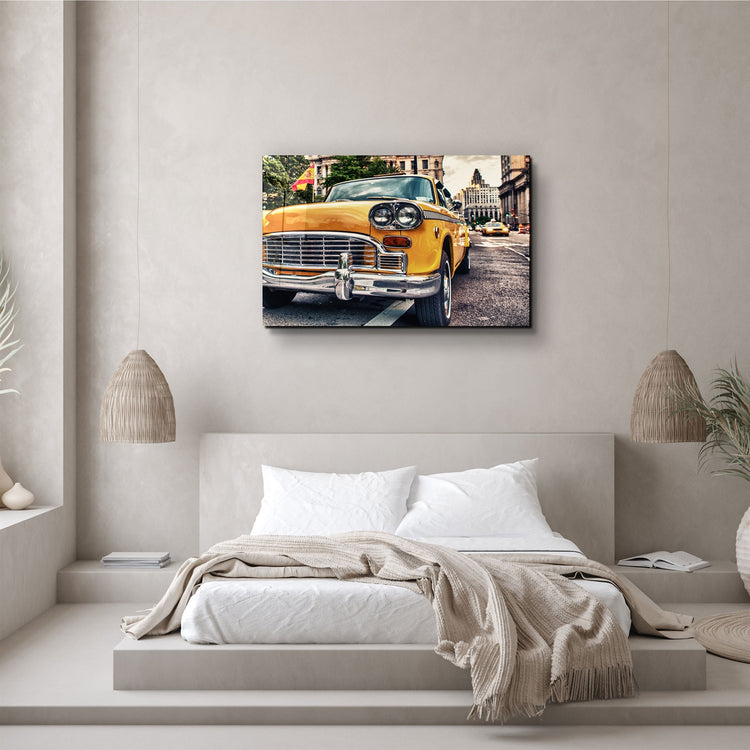 ・"Classic Taxi"・Glass Wall Art | Artdesigna Glass Printing Wall Arts.