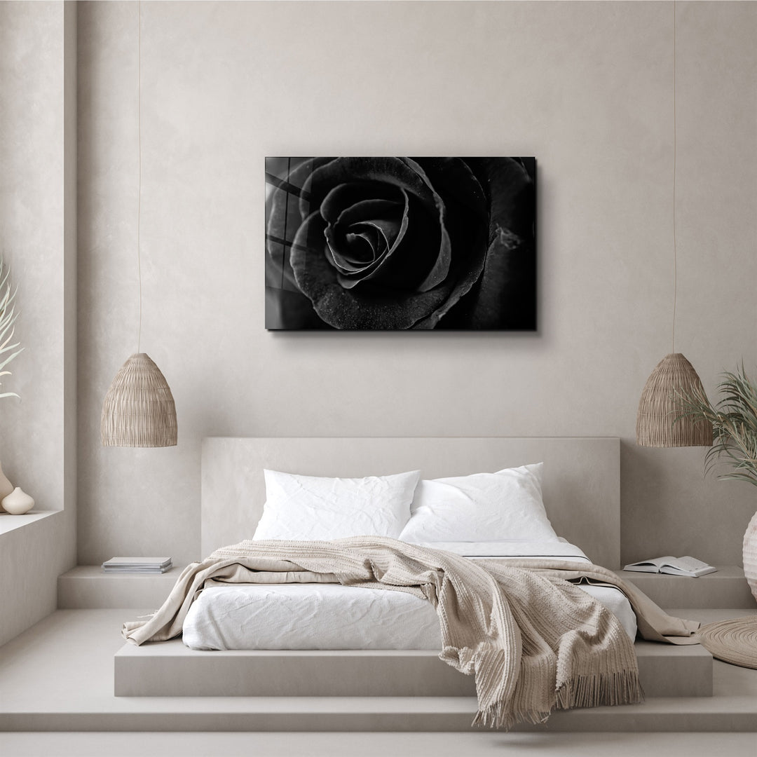 ・"Black Rose"・Glass Wall Art | Artdesigna Glass Printing Wall Arts.