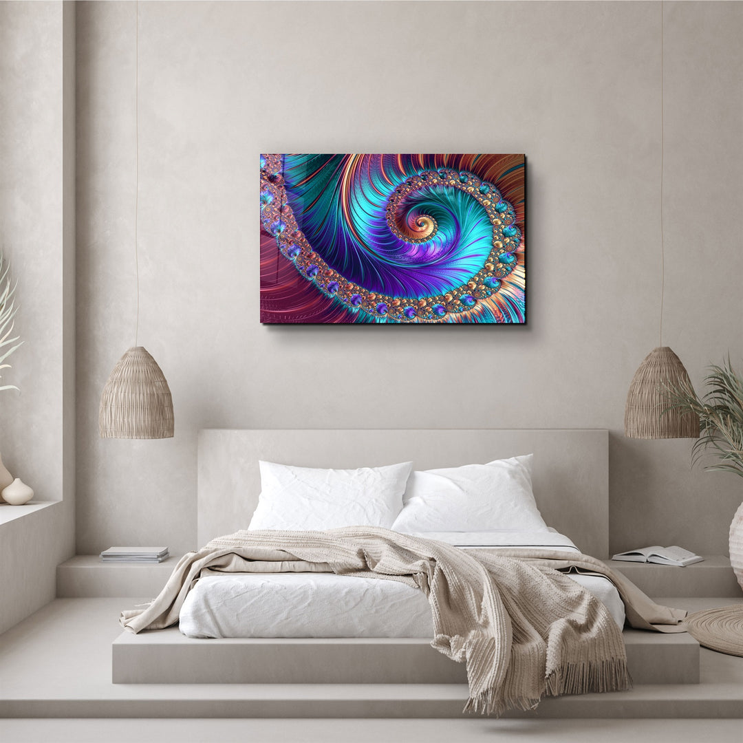 ・"Blue Swirl"・Glass Wall Art | Artdesigna Glass Printing Wall Arts.