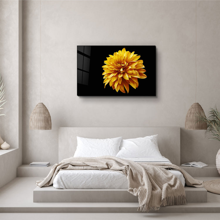 ・"Yellow Flower"・Glass Wall Art | Artdesigna Glass Printing Wall Arts.