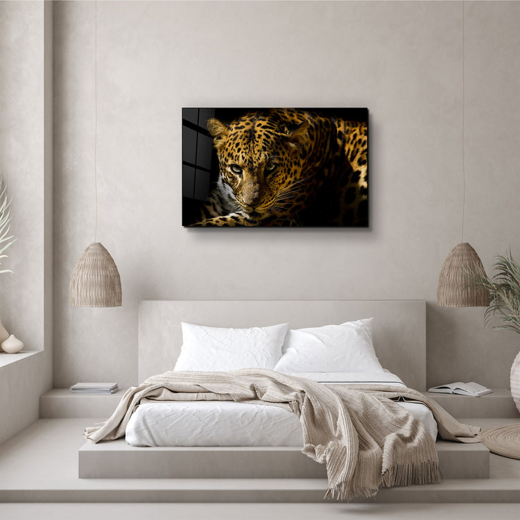 ・"Leopard"・Glass Wall Art | Artdesigna Glass Printing Wall Arts.