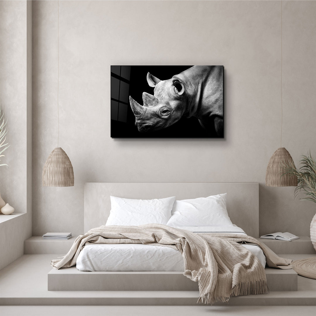 ・"Rhino"・Glass Wall Art | Artdesigna Glass Printing Wall Arts.