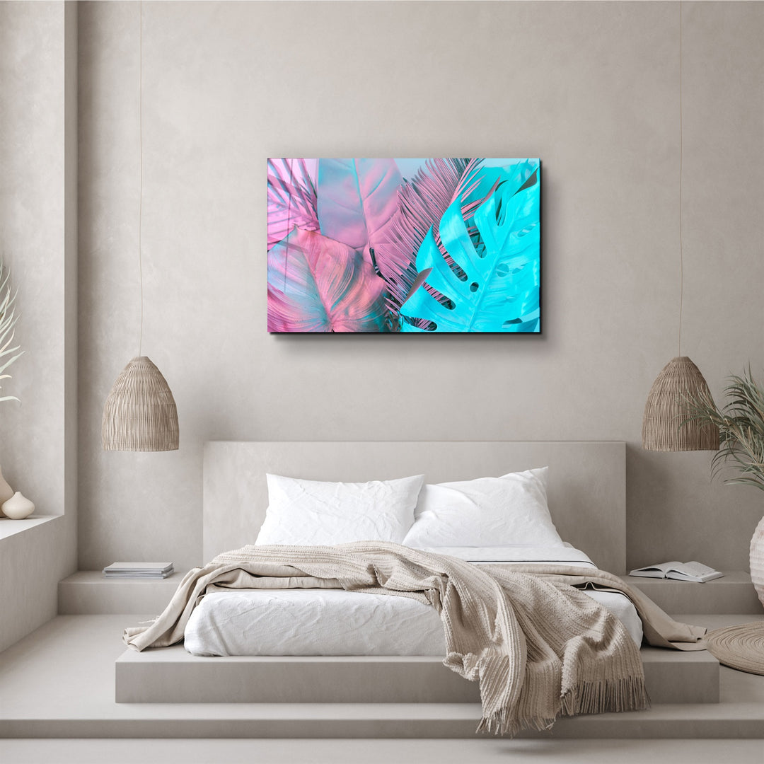 ・"Tropical Leaf"・Glass Wall Art | Artdesigna Glass Printing Wall Arts.