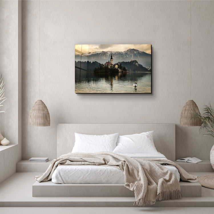 ・"Lake"・Glass Wall Art | Artdesigna Glass Printing Wall Arts.