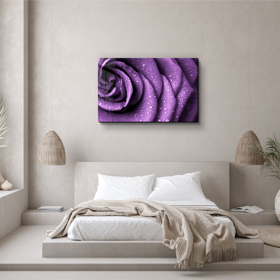 ・"Purple Rose"・Glass Wall Art | Artdesigna Glass Printing Wall Arts.