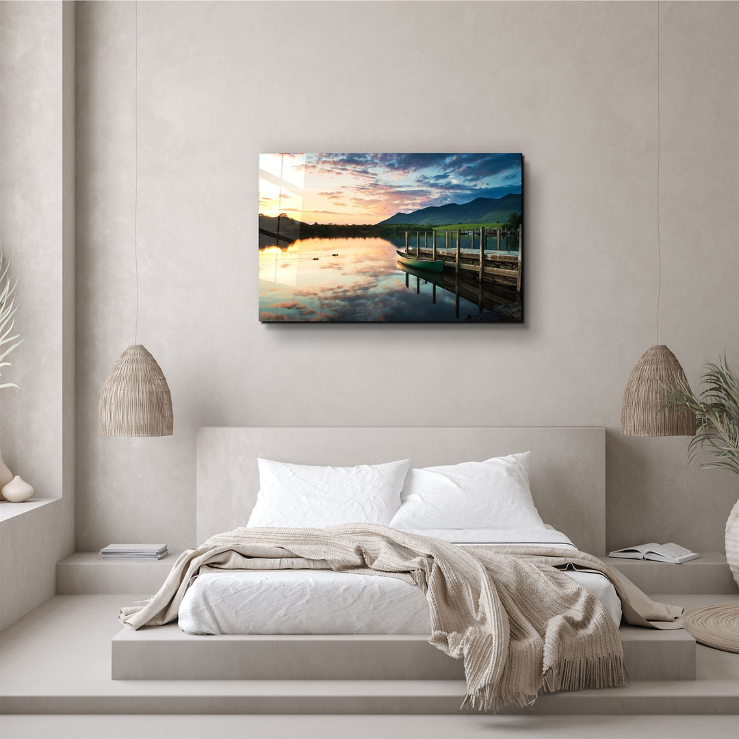 ・"Lake Landscape"・Glass Wall Art | Artdesigna Glass Printing Wall Arts.