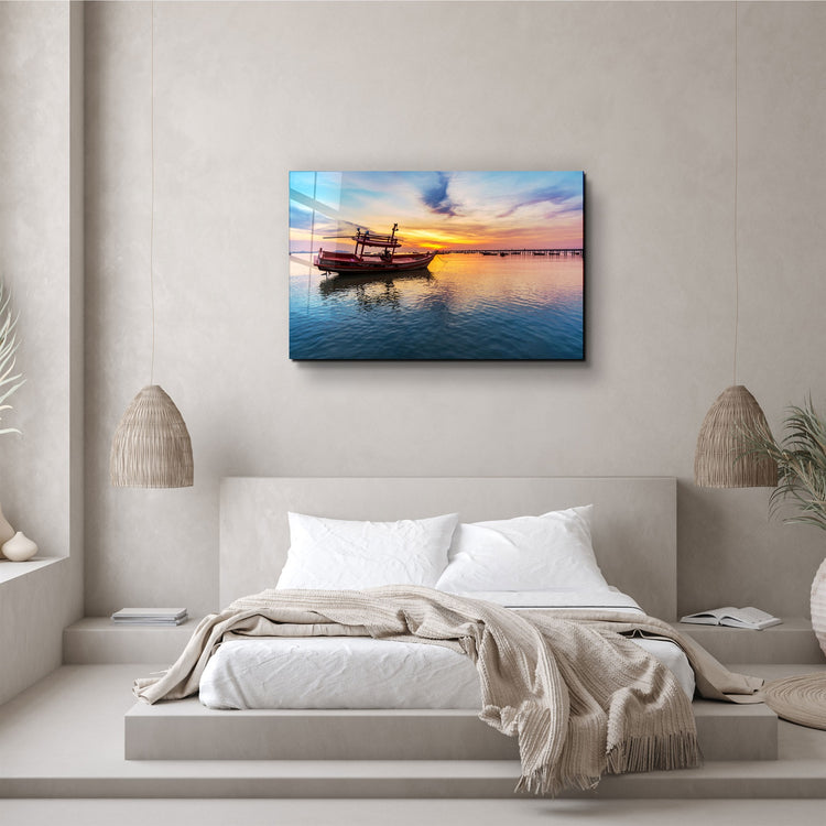 ・"Boat"・Glass Wall Art | Artdesigna Glass Printing Wall Arts.