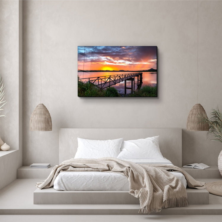 ・"Sunset on the Beach"・Glass Wall Art | Artdesigna Glass Printing Wall Arts.