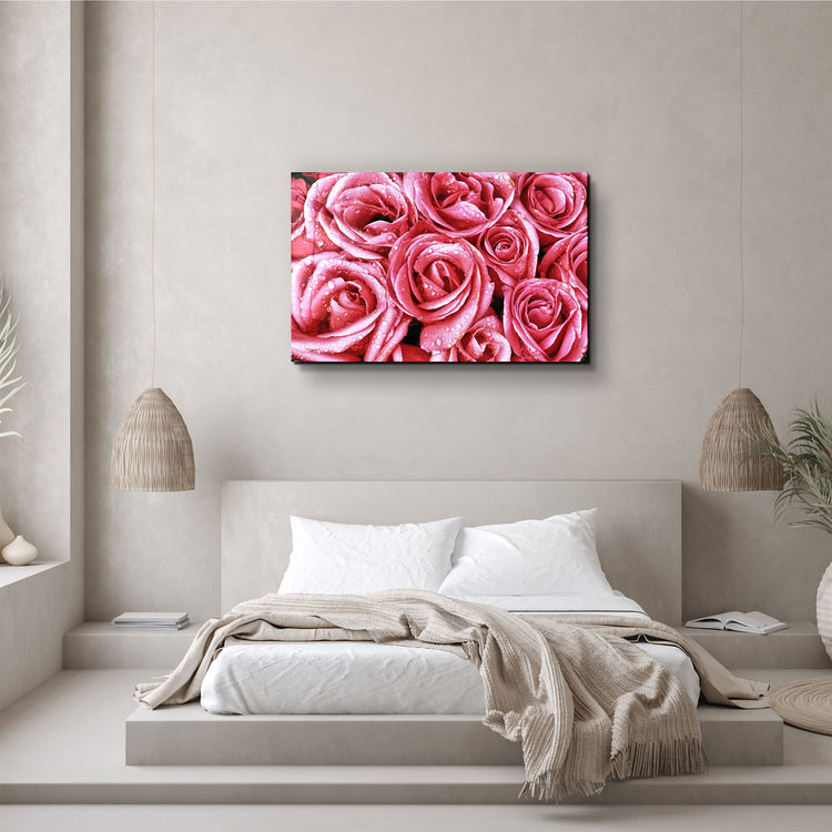 ・"Pink Rose"・Glass Wall Art | Artdesigna Glass Printing Wall Arts.