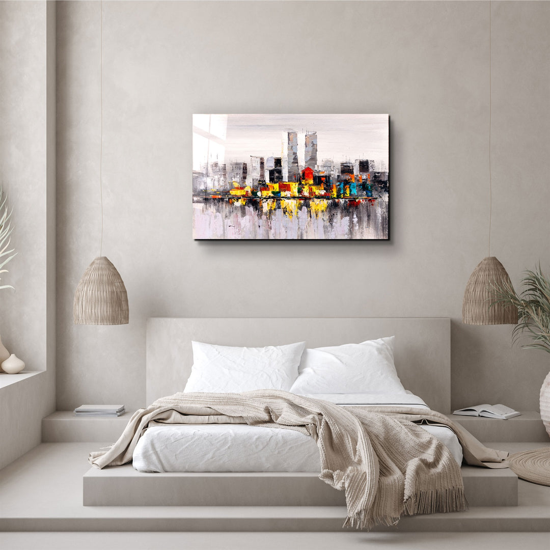 ・"Abstract City"・Glass Wall Art | Artdesigna Glass Printing Wall Arts.