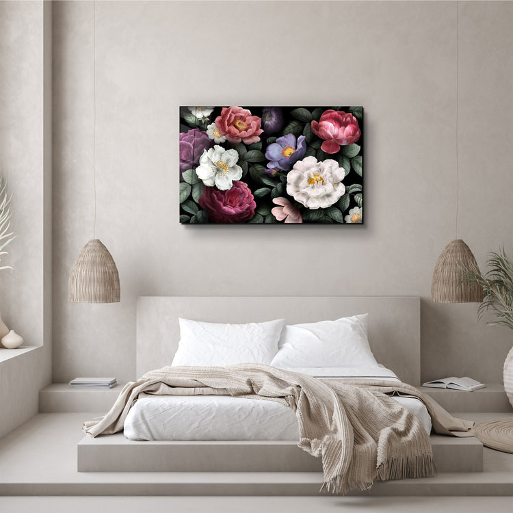 ・"Floral"・Glass Wall Art | Artdesigna Glass Printing Wall Arts.