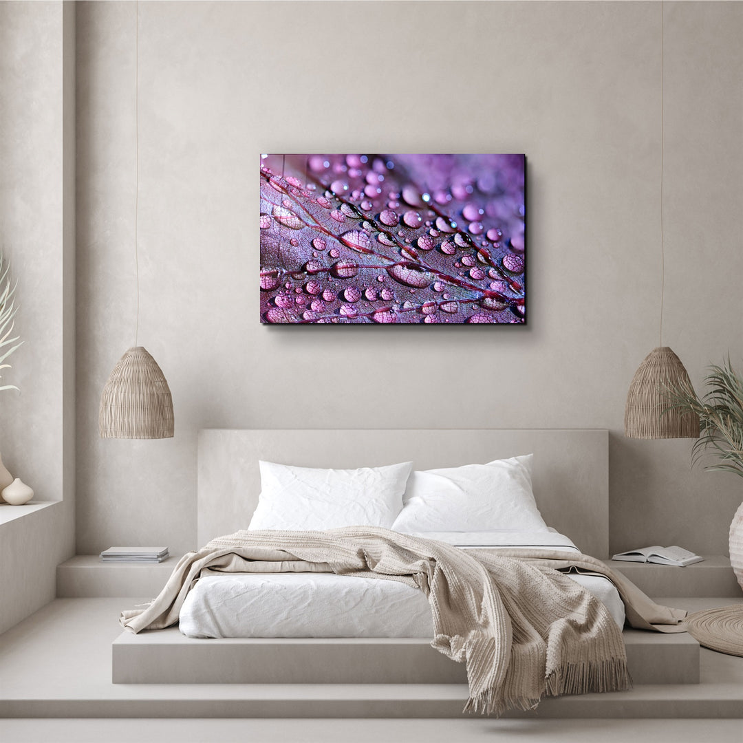 ・"Purple Leaf"・Glass Wall Art | Artdesigna Glass Printing Wall Arts.