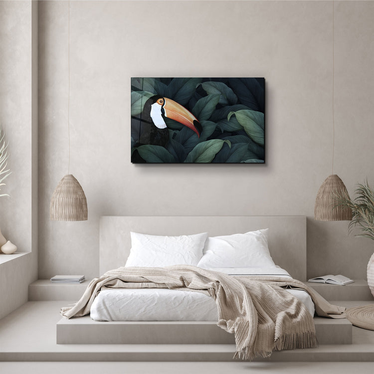 ・"Toucan Parrot"・Glass Wall Art | Artdesigna Glass Printing Wall Arts.