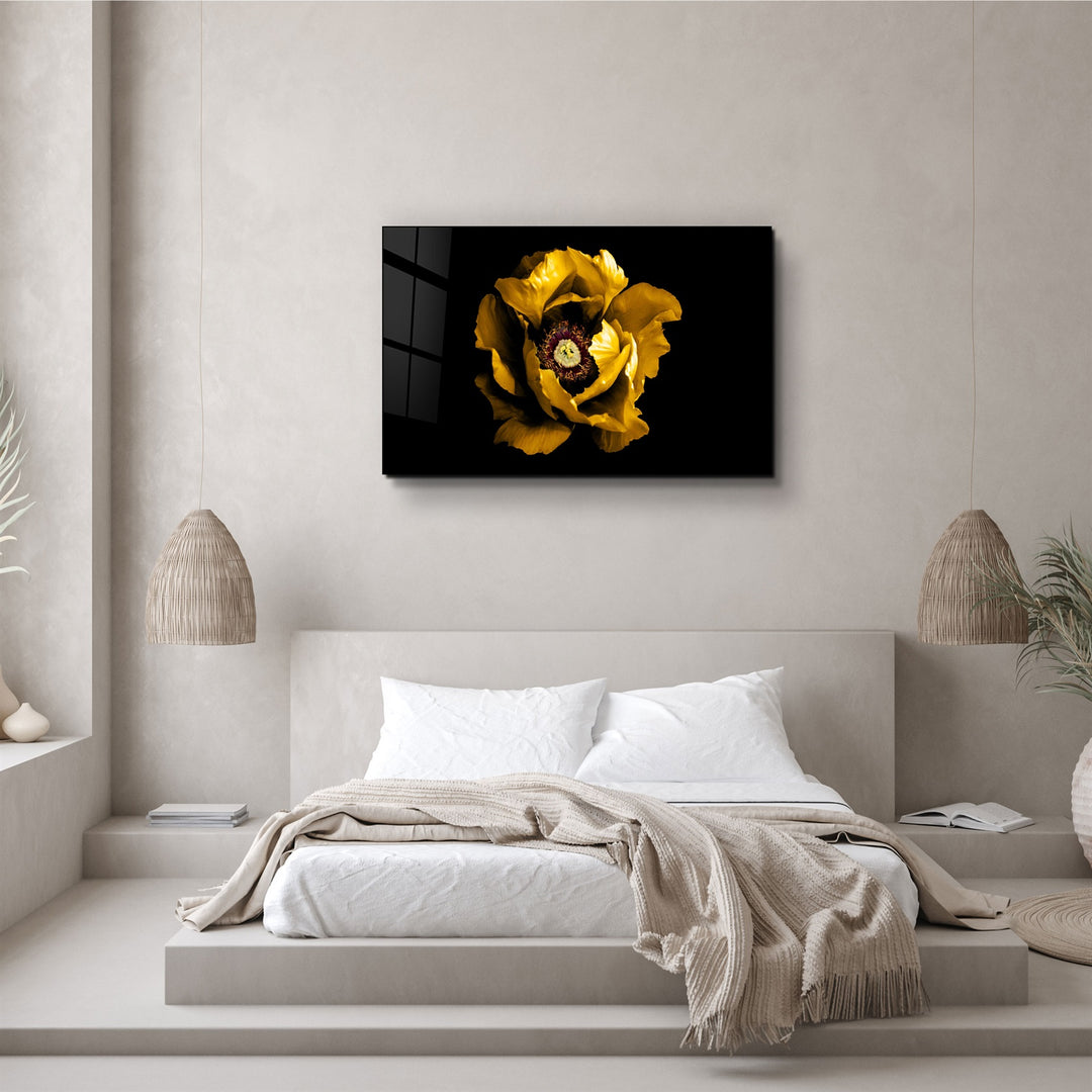 ・"Yellow Rose 2"・Glass Wall Art | Artdesigna Glass Printing Wall Arts.