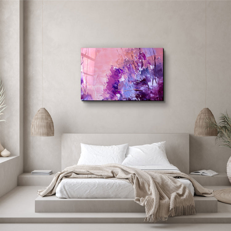 ・"Abstract Purple Pattern V2"・Glass Wall Art | Artdesigna Glass Printing Wall Arts.