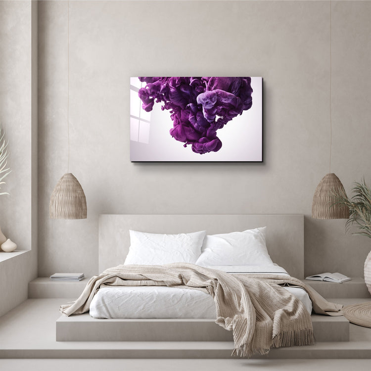 ・"Purple Smoke"・Glass Wall Art | Artdesigna Glass Printing Wall Arts.