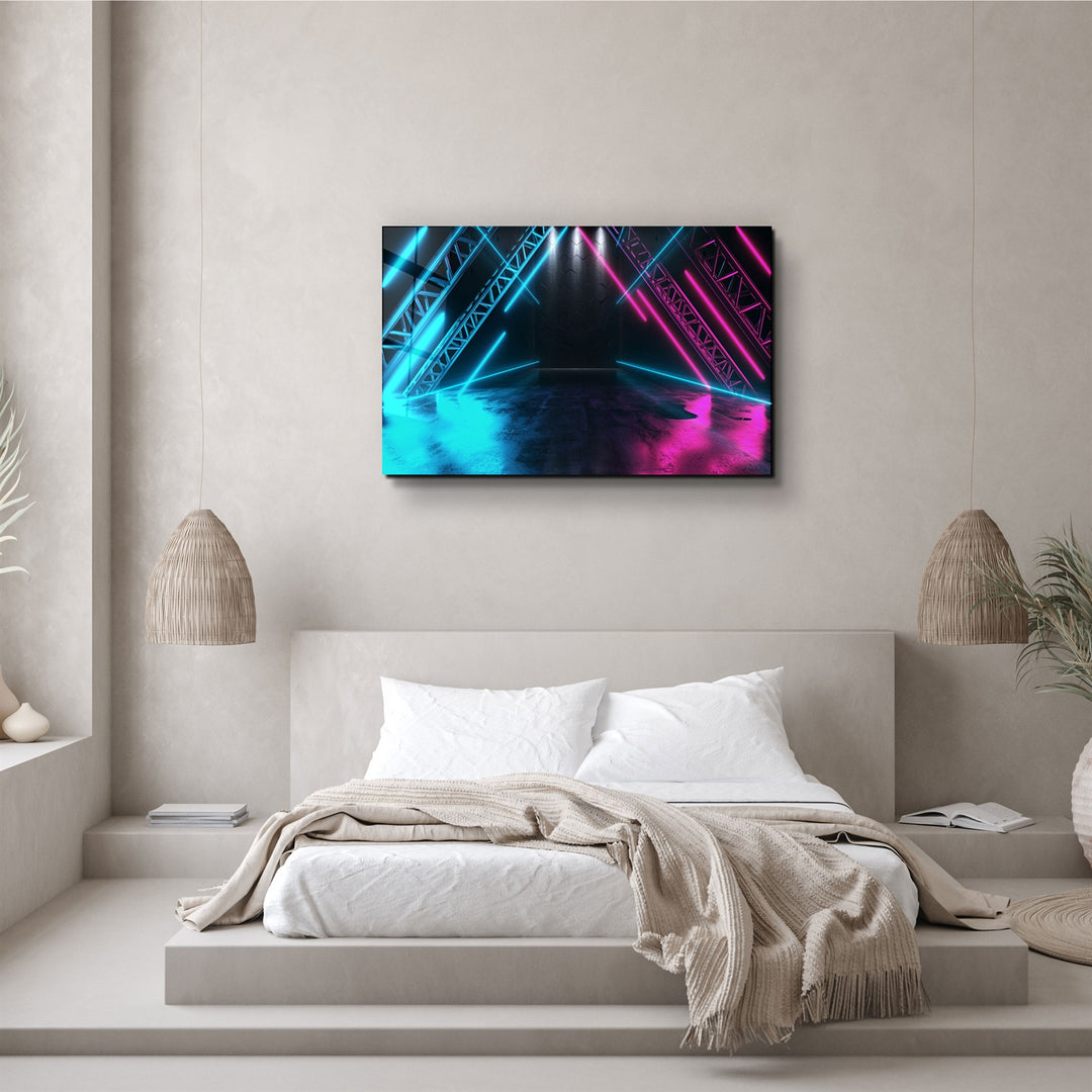 ・"Neon Stage"・Glass Wall Art | Artdesigna Glass Printing Wall Arts.