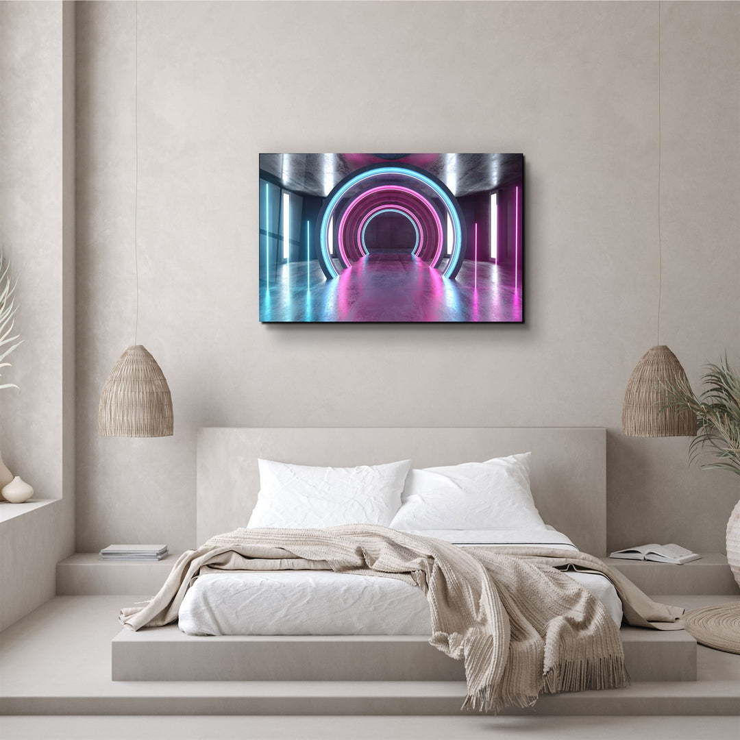 ・"Neon Ring"・Glass Wall Art | Artdesigna Glass Printing Wall Arts.