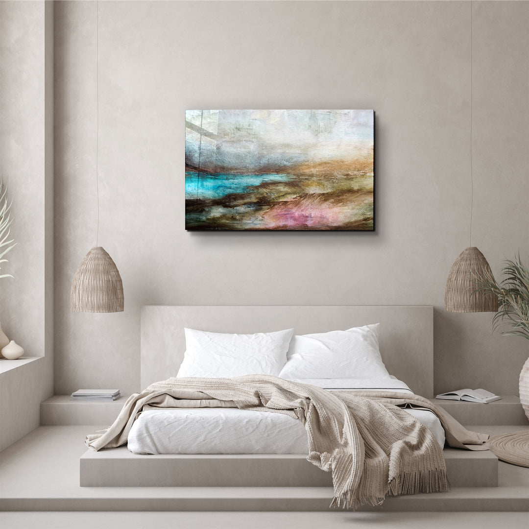 ・"Abstract Lake"・Glass Wall Art | Artdesigna Glass Printing Wall Arts.