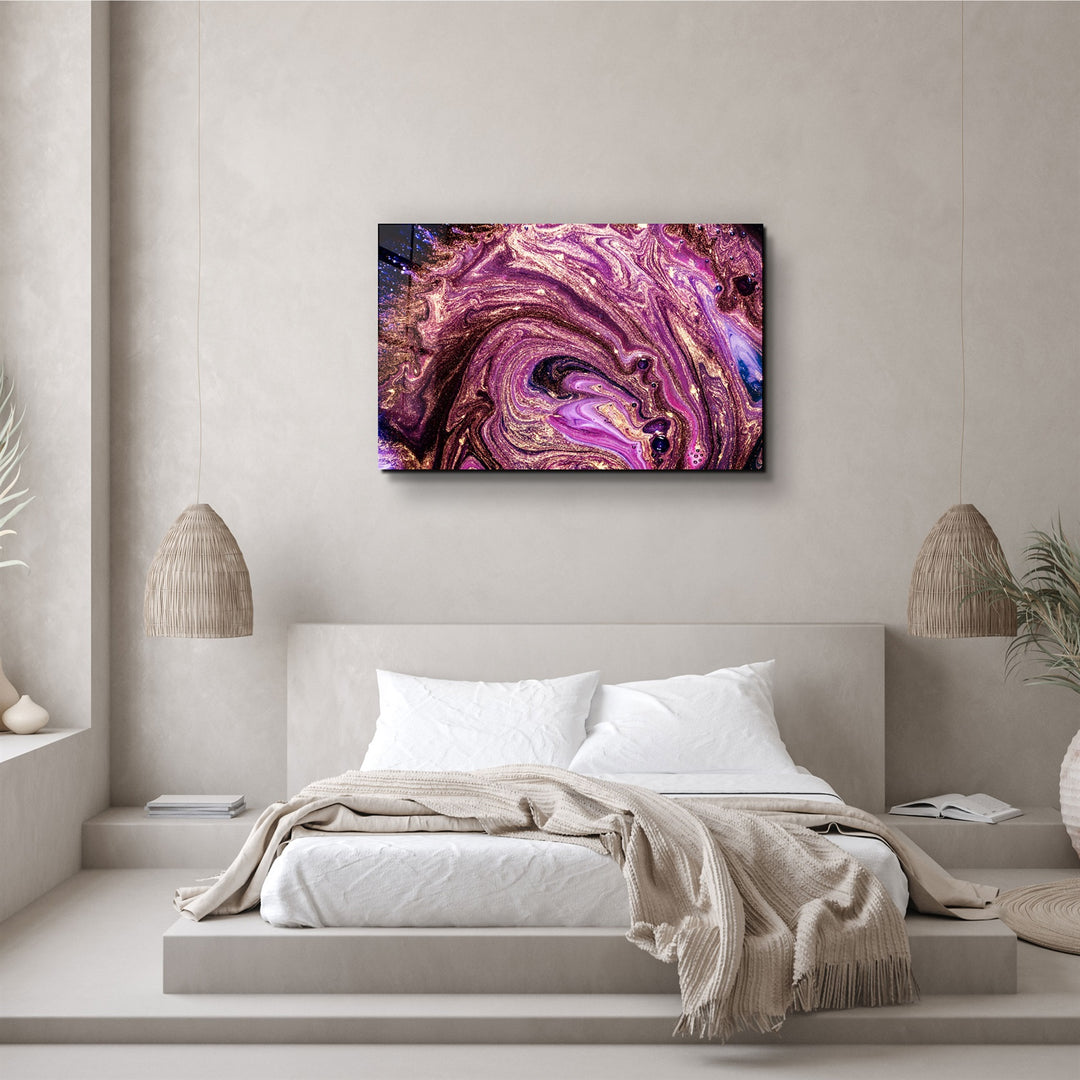 ・"Shimmer Pink"・Glass Wall Art | Artdesigna Glass Printing Wall Arts.