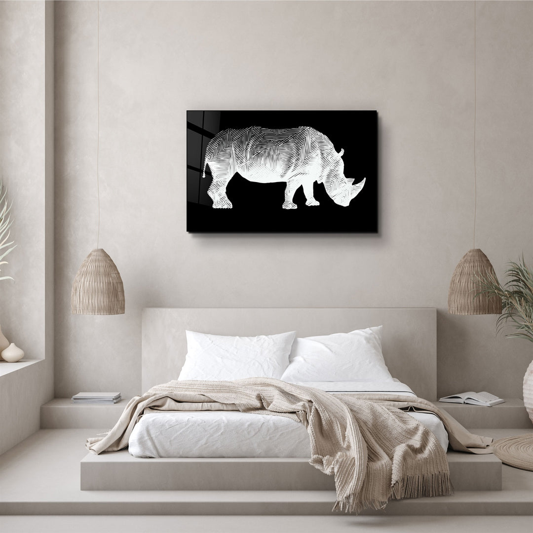 ・"Rhino Black"・Glass Wall Art | Artdesigna Glass Printing Wall Arts.