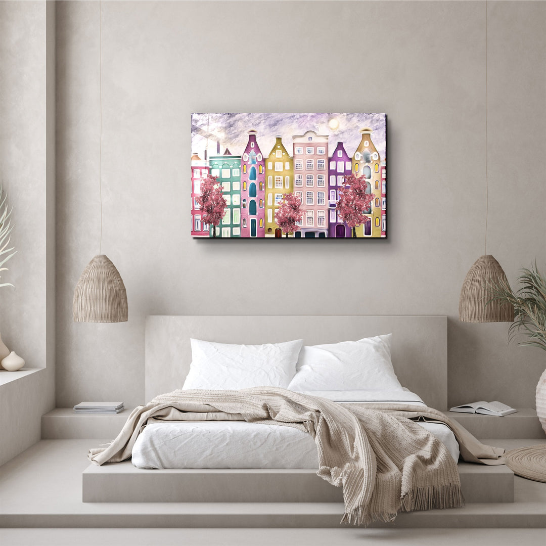 ・"Abstract City"・Glass Wall Art | Artdesigna Glass Printing Wall Arts.