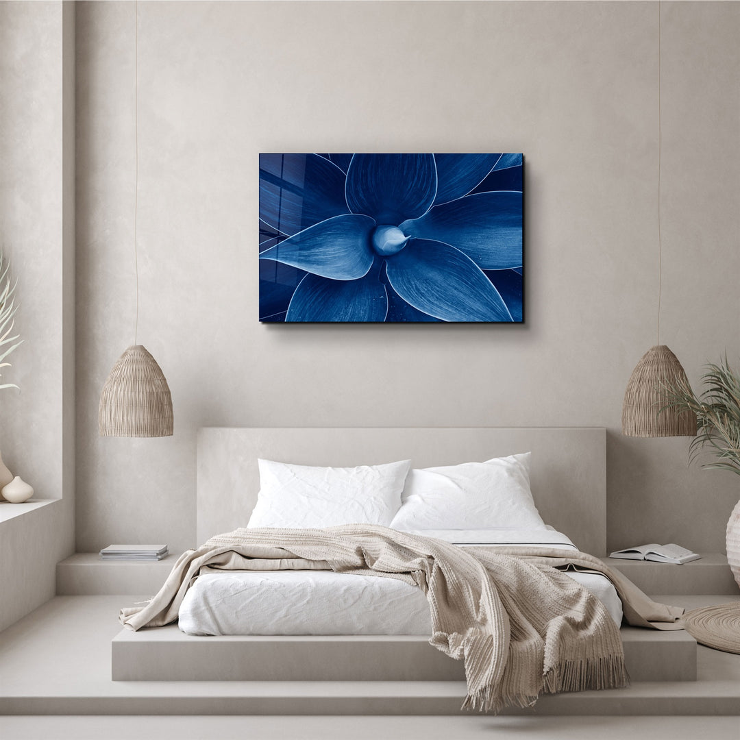 ・"Natura Blue"・Glass Wall Art | Artdesigna Glass Printing Wall Arts.