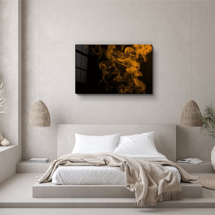 ・"Orange Smoke"・Glass Wall Art | Artdesigna Glass Printing Wall Arts.