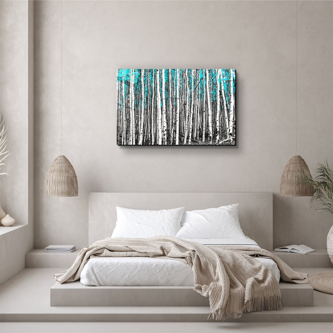 ・"Abstract White Trees V2"・Glass Wall Art | Artdesigna Glass Printing Wall Arts.