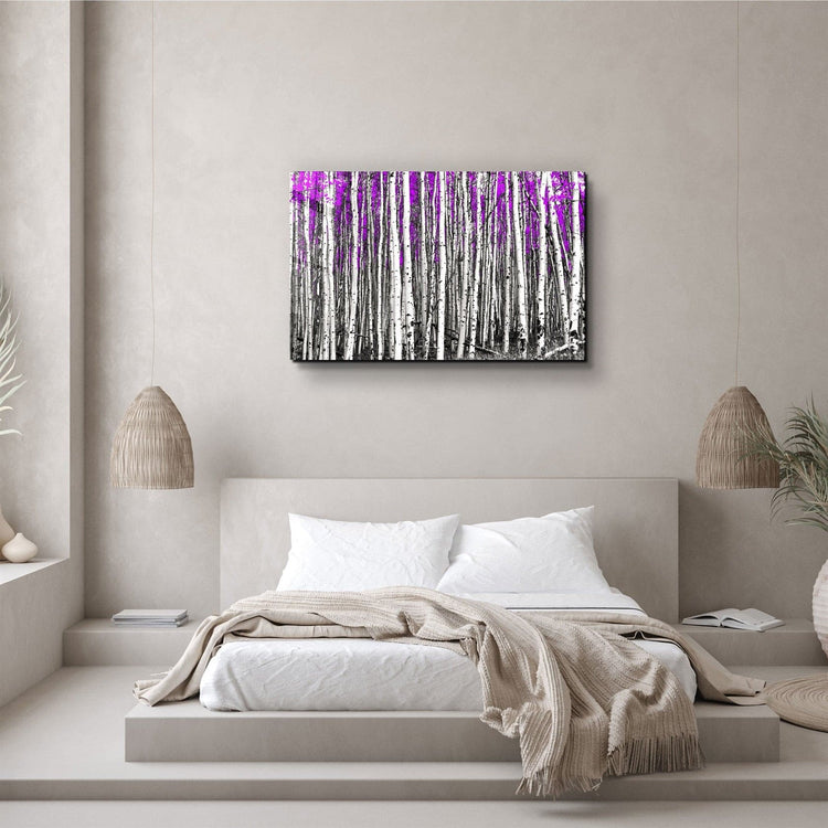 ・"Abstract White Trees V3"・Glass Wall Art | Artdesigna Glass Printing Wall Arts.