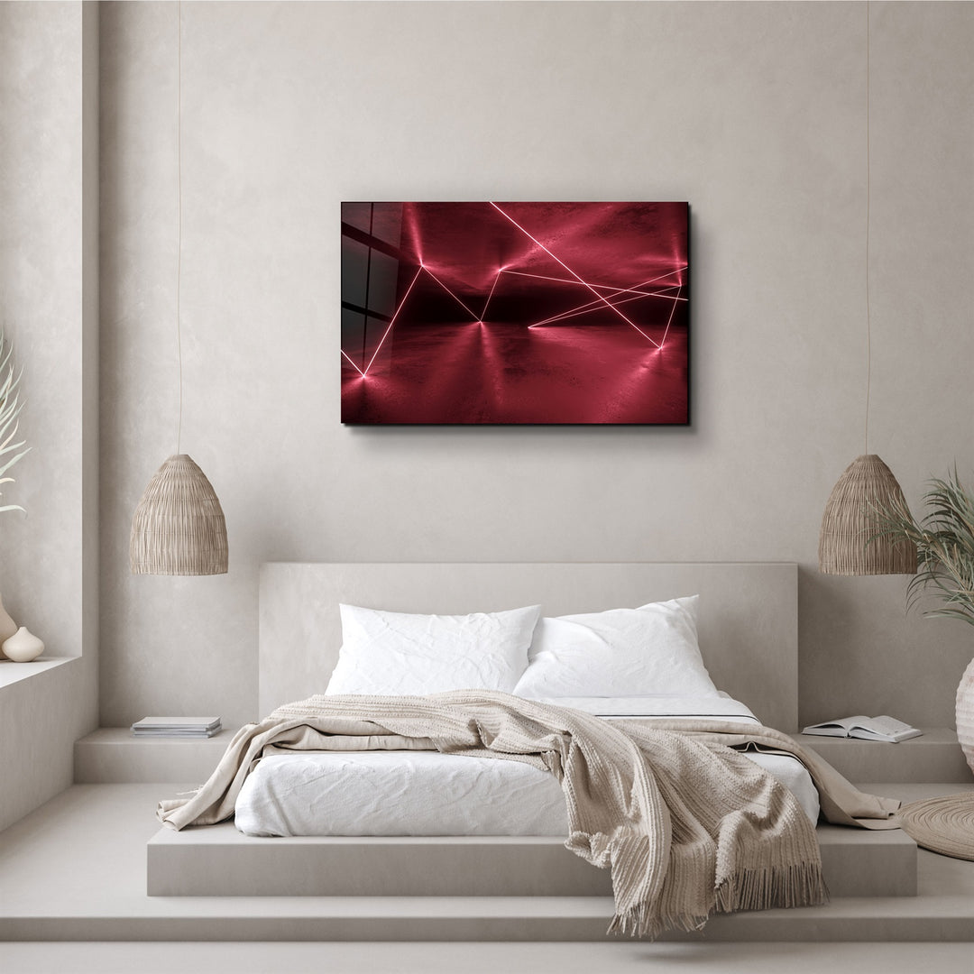 ・"Abstract Neon Lines"・Glass Wall Art | Artdesigna Glass Printing Wall Arts.