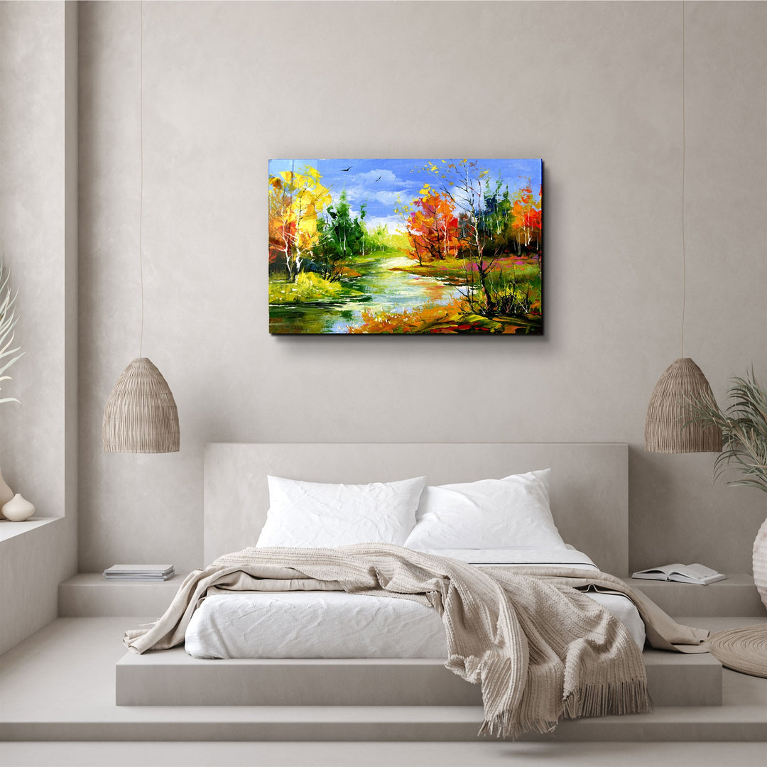 ・"Abstract Landscape V2"・Glass Wall Art | Artdesigna Glass Printing Wall Arts.