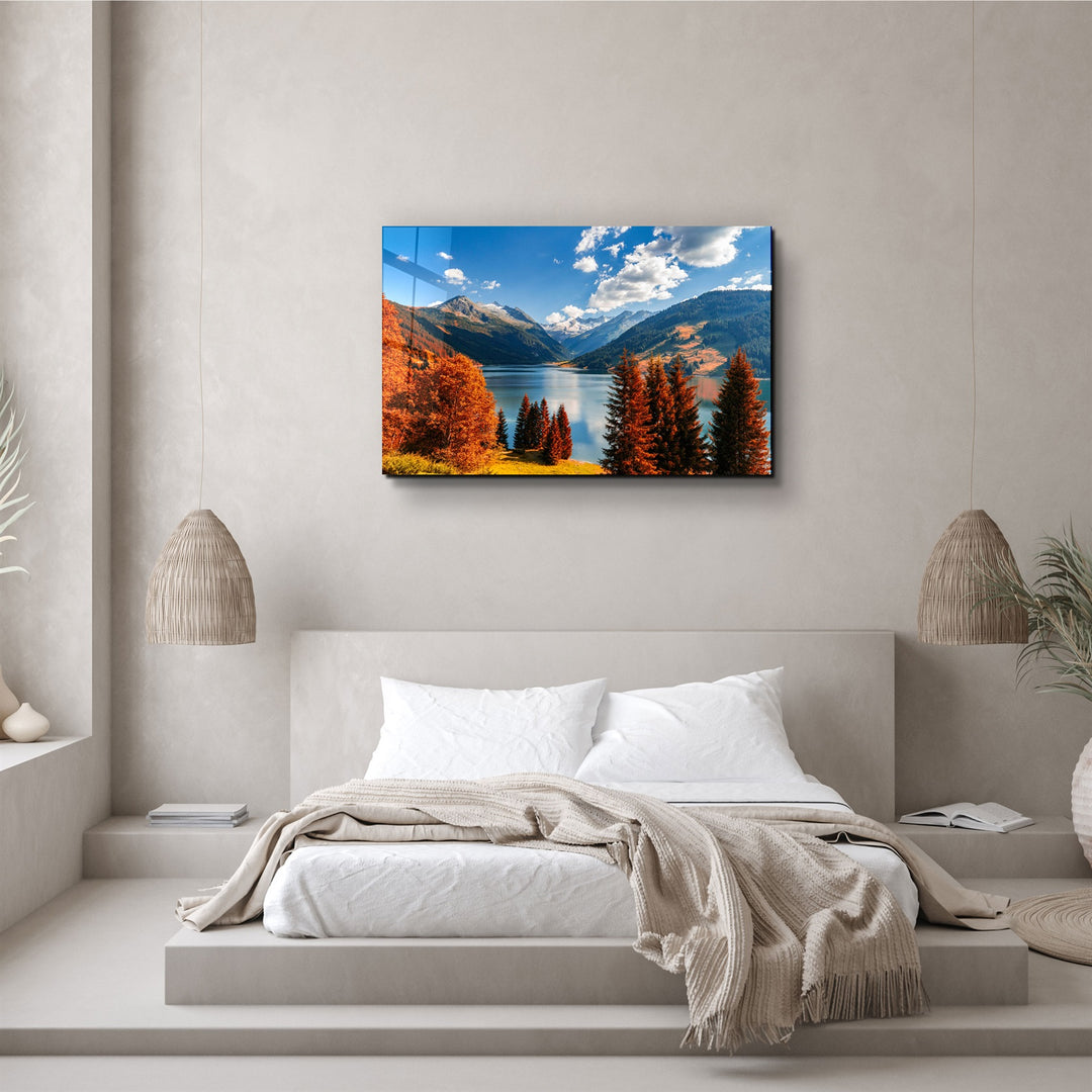 ・"Lake and Mountain Landscape"・Glass Wall Art | Artdesigna Glass Printing Wall Arts.