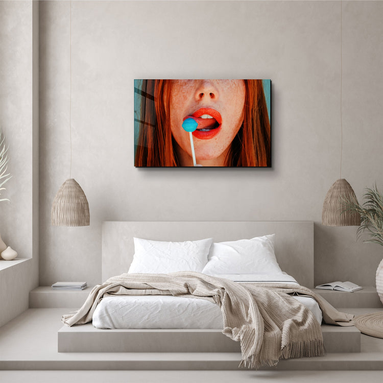 ・"Blue Lollipop"・Glass Wall Art | Artdesigna Glass Printing Wall Arts.