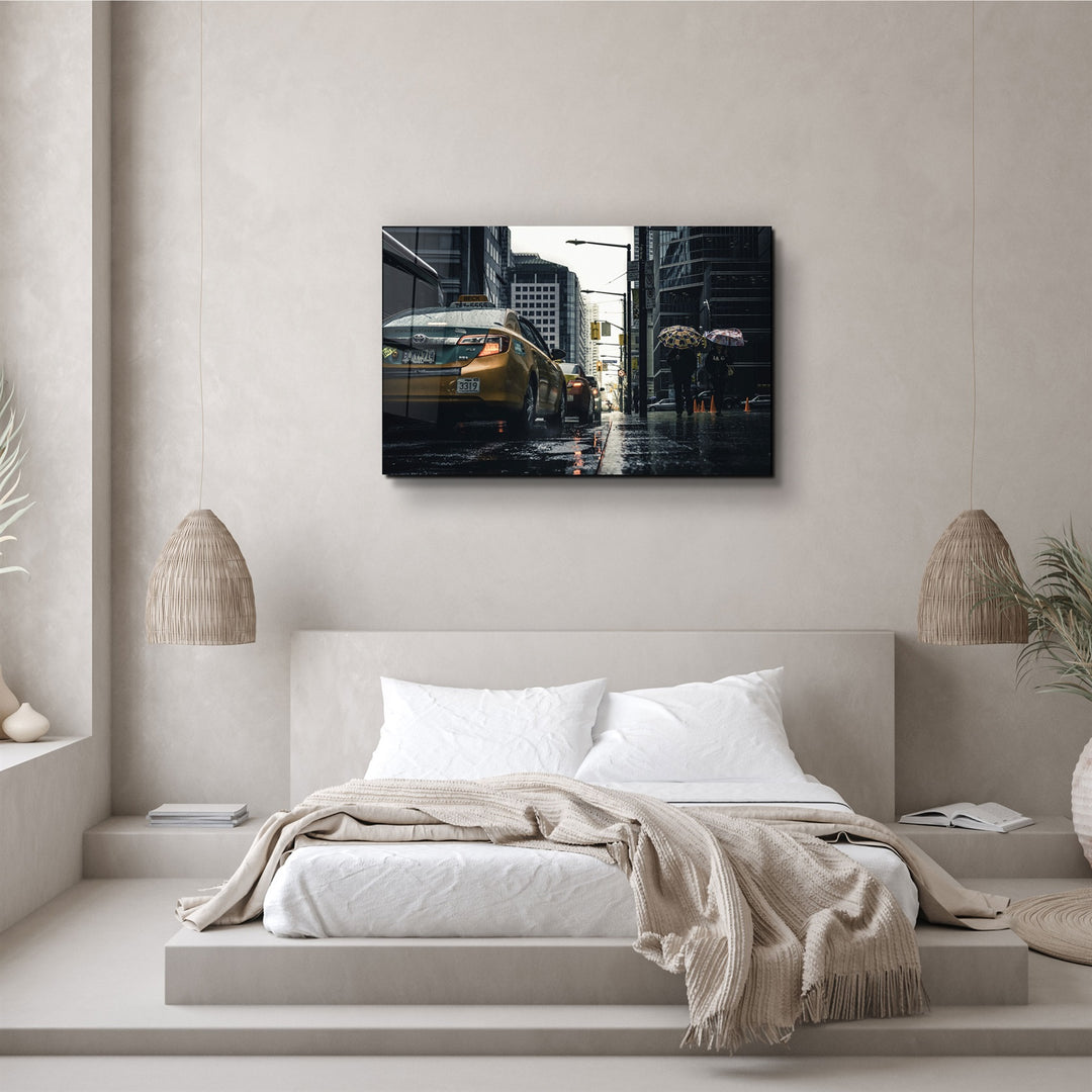 ・"Rainy City"・Glass Wall Art | Artdesigna Glass Printing Wall Arts.