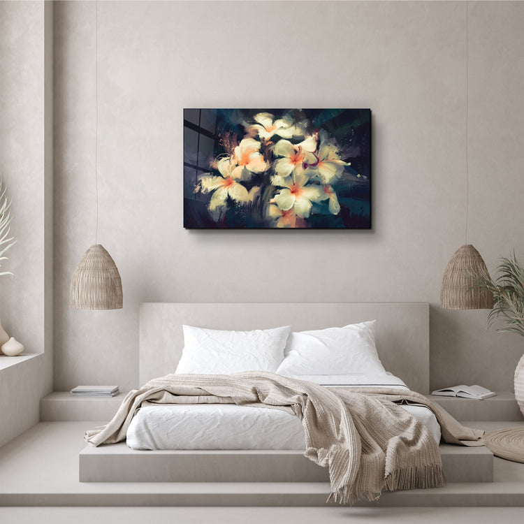 ・"Abstract Flowers V2"・Glass Wall Art | Artdesigna Glass Printing Wall Arts.