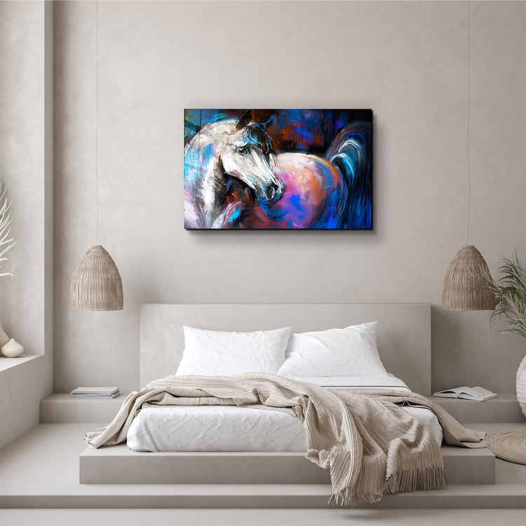 ・"Abstract Horse"・Glass Wall Art | Artdesigna Glass Printing Wall Arts.