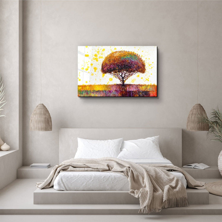 ・"Abstract Colorful Tree"・Glass Wall Art | Artdesigna Glass Printing Wall Arts.