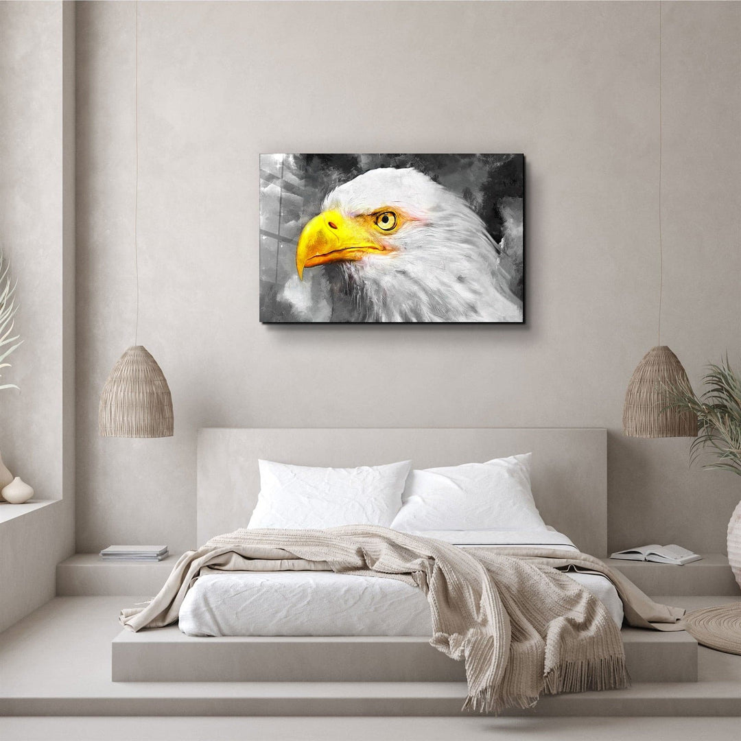 ・"Mountain Eagle"・Glass Wall Art | Artdesigna Glass Printing Wall Arts.