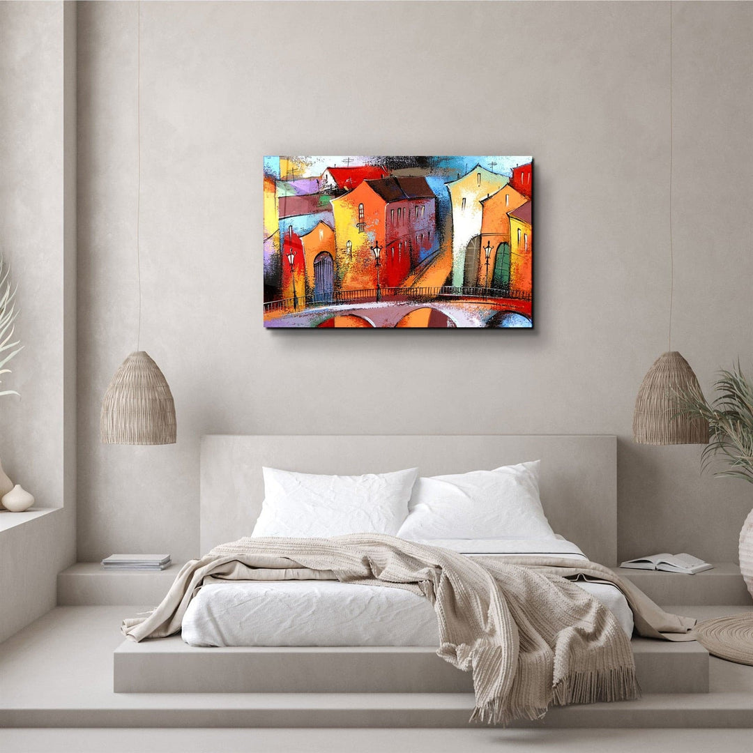 ・"Abstract City 2"・Glass Wall Art | Artdesigna Glass Printing Wall Arts.