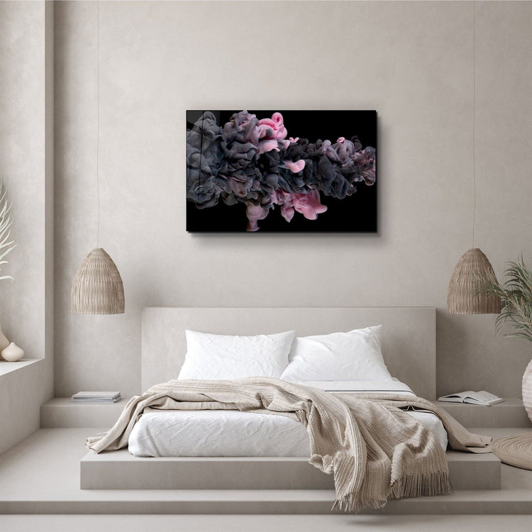 ・"Pink and Gray"・Glass Wall Art | Artdesigna Glass Printing Wall Arts.